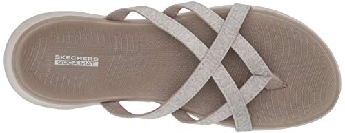 Skechers Women's On The Go 600-Dainty Flat Sandal, Taupe, 8 Medium Us #TOP4