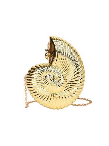 GORGLITTER Women's Seashell Bag Metallic Fancy Evening Bags Party Crossbody Handbag Gold One Size