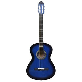 lyrlody Guitare Classique, Guitare en Tilleul Bleu pour la Performance pour Enfants Adultes - Les Beatles, Paul McCartney, John Lennon, RIngo Starr, George Harrison