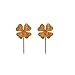 Artkingdome 10" Metal Four Leaf Clover Garden Stake, Classical Iron Yard Art Ornament, Outdoor Lawn Decoration for Patio Flower Bed Walkway, Silhouette Gift for Plant Lovers Golden (Set of 2)