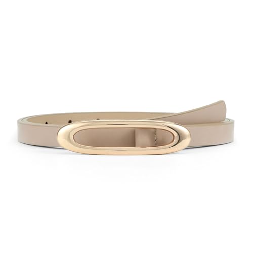 Women's Skinny Genuine Leather Belt Water Droplet Buckle Design