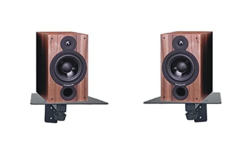 Image of Audiovan Shelf Speaker Wall Mount /Speaker Wall Bracket (Speaker Shelf Wall Mount 8 X 8 Inch, Black)