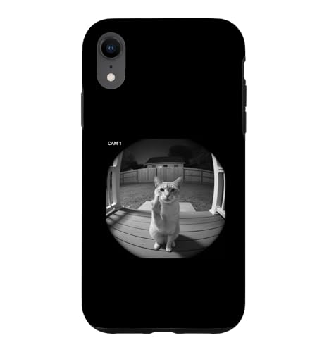 Funny Cat Flipping Off Middle Finger On Security Camera �X�}�z�P�[�X iPhone XR �p