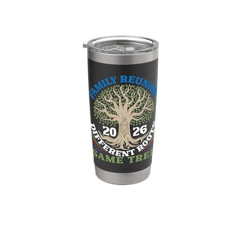 Family Reunion 2026 Different Roots Same Tree Love Heart Stainless Steel Insulated Tumbler