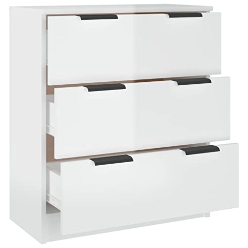 Loibinfen 3 Drawer Dresser, Chest Of Drawers With 3-Layer Modern Floor Storage Cabinet, Nightstand For Bedroom, Living Room, High Gloss White 23.6"X11.8"X27.6" (3 Drawer/C) #TOP6