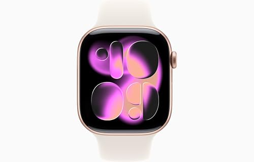 Image of Apple Watch Series 11 [GPS, 46mm] Rose Gold Aluminum Case with Starlight Sport Band, S /M (Renewed)