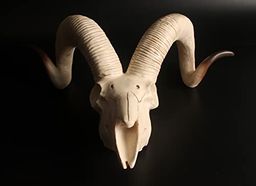 Ram Skull Wall Decor,Resin Head Longhorn Sculptures Sheep Skull Wall Sculpture Hanging Art #TOP2