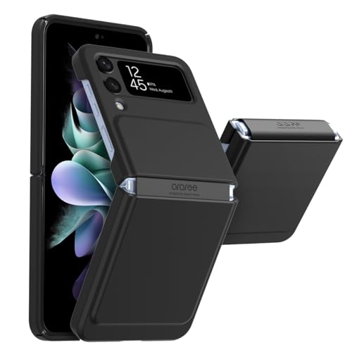 araree Aero Flex for Galaxy Z Flip 4 Case with Hinge Protection, Protective Slim Cover Protective Body (PC) with Hinge Protector (TPU), Compatible with Galaxy Z Flip 4 5G (Black)