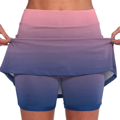 Skorts for Woman Cute Elastic Tennis Yoga Shorts Hight Waist Solid Athletic Skirts Tummy Control Skinny Joggers Pants