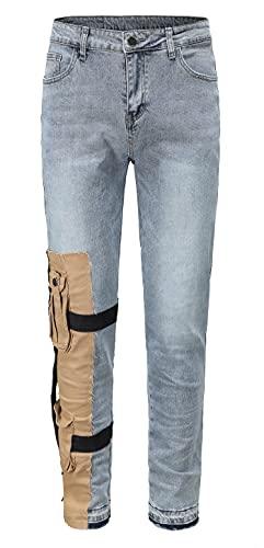 AITFINEISM Men's Blue Skinny Jeans Straight Washed Slim Fit Denim Pants (30, Blue) AITFINEISM Men's Blue Skinny Jeans Straight Washed Slim Fit Denim Pants (30, Blue)