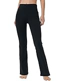 Knsbk Bootcut Yoga Pants for Women with Hidden Pockets High Waist Workout Pants Tummy Control Dress Bootleg Work Pants(Black,X-Large)