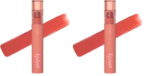 Image of ETUDE Fixing Tint| Long Lasting Liquid Lipstick |Waterproof, Smudgeproof, Lightweight Matte Finish Lip Stain|Korean Makeup| Full Coverage| Shade- 19, Coral Breeze, 4g (Pack of 2)