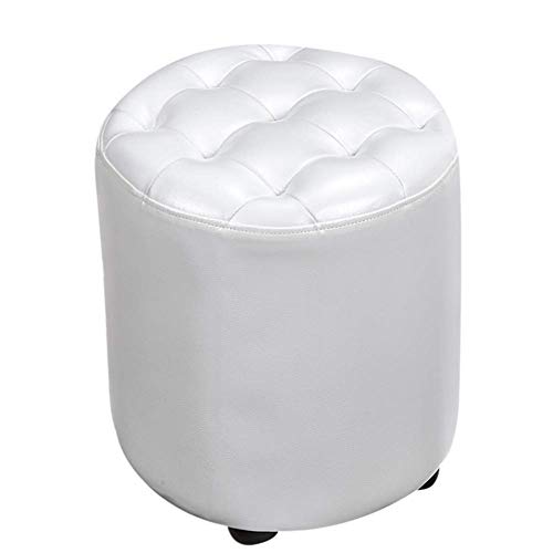 Puf otomano tapizado de cuero de madera