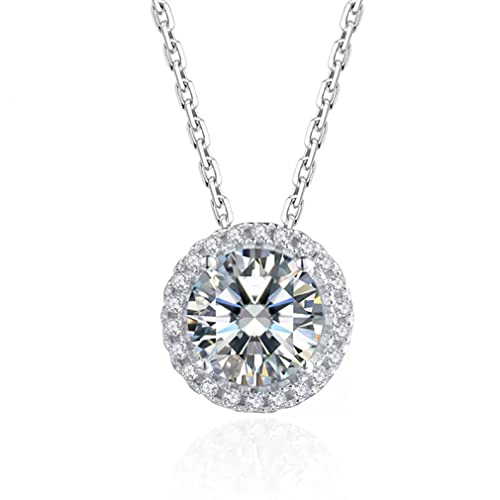 Pendentif moissanite brillant anti-ternissement en argent 925 véritable