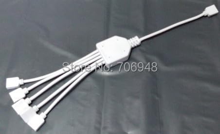 Wiring Connecting Terminals - 5ports for RGB Led Strip Controller Connector, RGB Controller Splitter, RGB Strip HUB, led Connector - (Color: White, Package: 5-9Pcs)