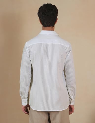 Image of FYLTR Men's Full Sleeve Casual Shirt - 100% | Regular Fit | Shirts for Men | Solid Color | Textured Shirt