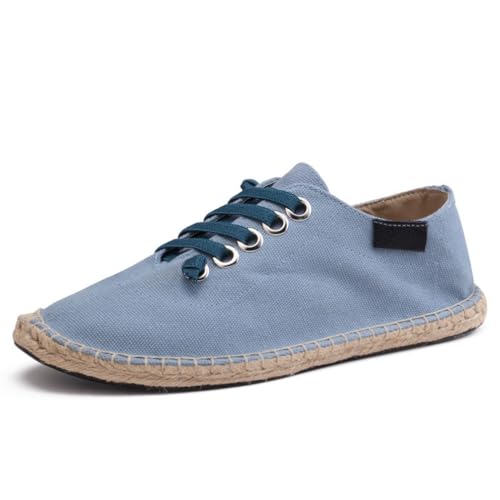 Lvguang Alpargatas de Lona Clásicas con Cordones para Hombres Comfort Verano Zapatos Mocasines de Hombre
