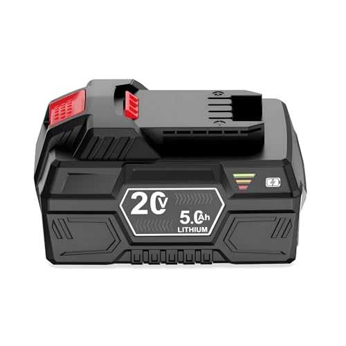 BOGJFC 20V 5Ah Pack Batería 18650 Li-Ion Compatible Con Parkside 20V Team Herramientas PAP 20 A1 PAP 20 B3 Carcasa PA6+TPE Monitorización Activa Celdas Indicador LED 3 Colores(1pcs)