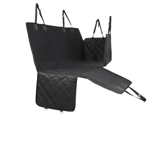 SIzlaho ペット用 ドライブシート 軽自動車用 コンパクトカー用 車ペットシート 後部座席 可視メッシュ窓 飛び出し防止リード付き 汚れ防止 防水 耐摩 滑り止め 簡単取り付け 折り畳み式 (真ん中のファスナー【厚手で滑りにくい】で人とペットが一緒に