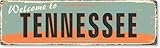 SmartSign 4 x 14 inch Welcome To Tennessee State Vintage Metal Sign, 40 mil Rustproof Aluminum with Clear Overcoat, Retro Wall Décor, Multicolor, Made in USA