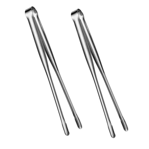 MUCKLILY 2Pcs Stainless Steel Bbq Tongs Japanese Style Food Clamps for Grilling Ergonomic Design Heat Resistant Non Slip for Home Parties and Cooking