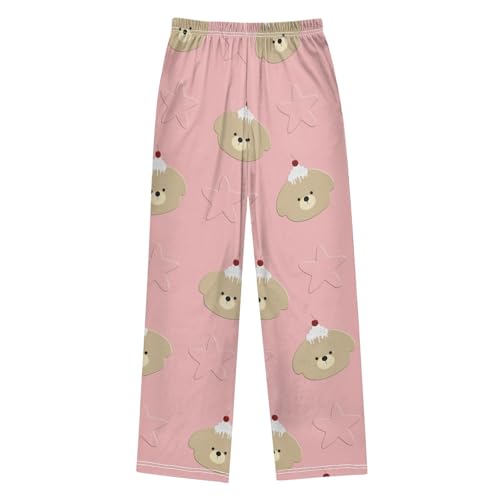 Star on Pink Boys Pants Boys Athletic Pants Long Pant for Boywith Pockets Wide-Leg Size 6-14Y2