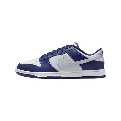 Nike Dunk Low Retro Men's Shoes (DV0833-401, Deep Royal Blue/White/Football Grey) Size 11.5