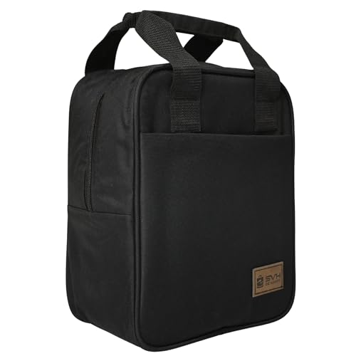 Image of SVH Insulated Lunch Bag | Leak Proof Food Safe Interior | Durable Zipper & Strong Handle Portable Tiffin Carry Bag for Office, School & Travel (Black)