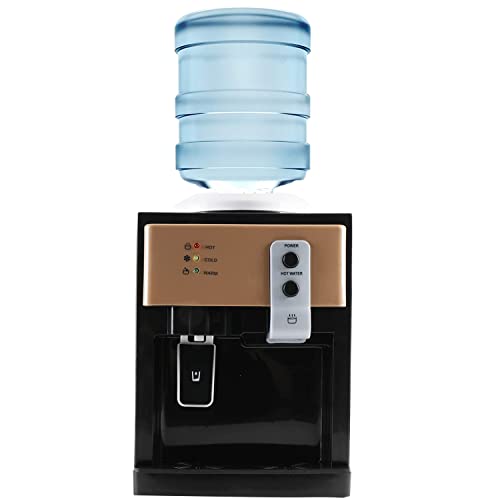 Yilikiss Top Loading Countertop Water Cooler Dispenser, Room Temperature, Hot & Cold Water Dispenser, Holds 3 & 5 Gallon Bottles, Mini Desktop Table Electric Drinking Machine #TOP11