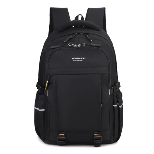 Urban London Mochila para laptop de 18 pulgadas, gran capacidad, resistente al agua, para viajes, negocios, escuela, con múltiples compartimentos y correas acolchadas, Black, L, Casual