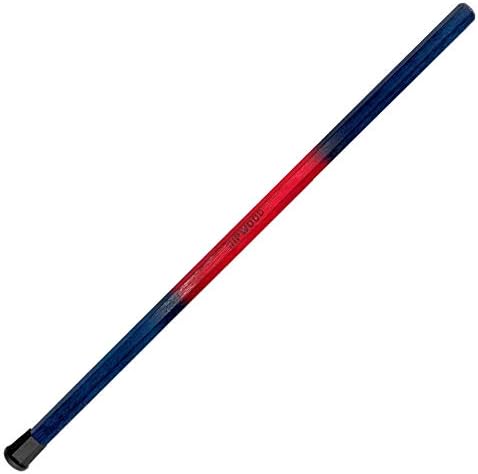RipWood Navy-Red-Navy Wood Lacrosse Shaft Solid Ash Attack Lacrosse Shaft/Stick/Handle (Made by Hand in The USA) with Jimalax End Cap