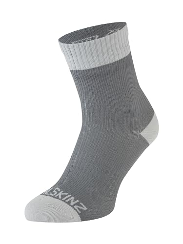 SEALSKINZ calcetín Impermeable hasta el Tobillo para el Clima cálido – Gris, M Unisex para Adultos