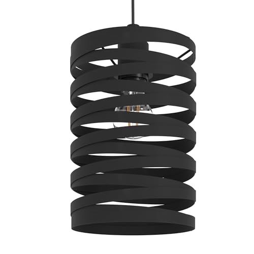 Lámpara colgante Cremella de acero negro estilo industrial E27 6