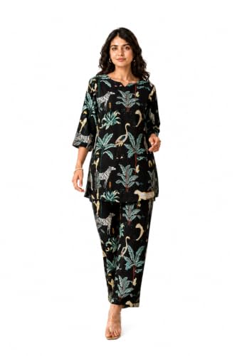 Image of RANGRIKA.in Co-ord Set for Women Stylish | Kurta Set for | Short Kurti with Palazzo | Ethnic Jaipuri Kurti Set | Kurti Palazzo Set | Salwar Suit