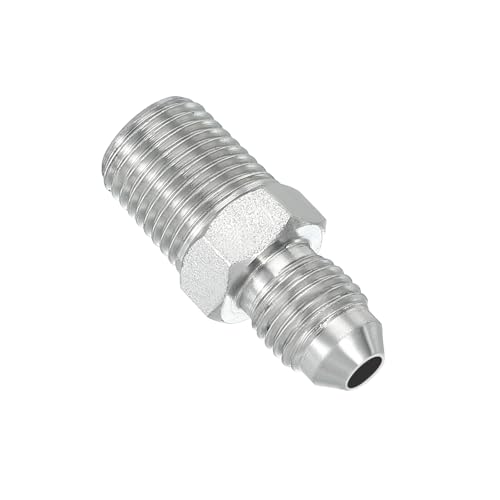 Image of PATIKIL Pipe Adapter Connector 7 /16 inch Male 74 Flare JIC x 1 /4 inch Male R Pipe Fitting Oil Feed Restrictor Fitting Hydraulic Connector for Oil Steam Water Pipelines System