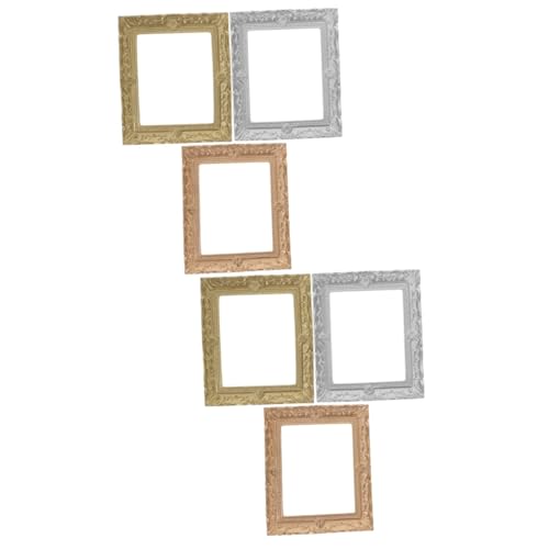 iplusmile 2 Series Modelo De Marco De Imagen En Miniatura Decoración del Hogar De La Vendimia Pequeño Marco De Fotos Accesorios En Miniatura Cuadros De Fotos Colgante Resina 3 Piezas*2