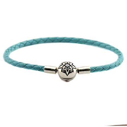 Preisvergleich Produktbild Sunwd Luxury Armband Armkette Freundschaftsarmbänder, Starry Sky Ocean Blue Clasp Leather Bracelets 100% 925 Sterling-Silver-Jewelry 38CM