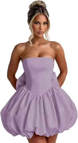strapless purple homecoming dress A-Line Strapless Tiered Corset Short Homecoming Dress with Appliques Red / 10