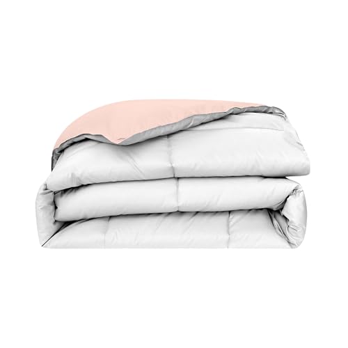 Image of Modern Threads Down Alternative Reversible Comforter Blush /White Twin
