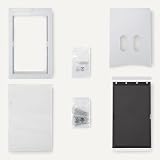 Amazon Basics Verstellbare Hunde- und Katzentür aus Kunststoff, Groß, 50,8cm x 33,8cm x 11,3cm, Weiß und Grau