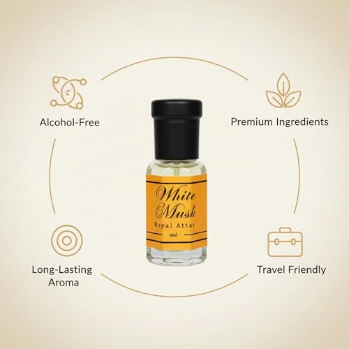 Image of White Musk Attar 100% Pure & Original | Long-Lasting, Light Fragrance | Alcohol-Free Perfume Oil for Men & Women | Ideal for Everyday Use - 6ml
