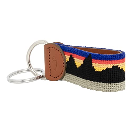 Image of Leather Hand-Stitched Needlepoint Key Fob or Key Chain