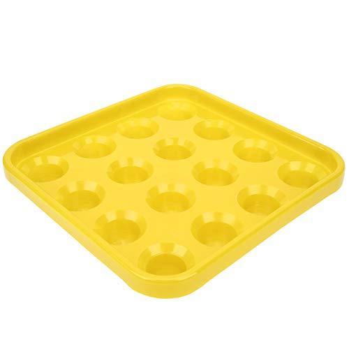 Wosune Plateau de Billard, boîte Accessoires de Billard 16 Trous Support de Rangement Noir 16 Trous Plateau de Billard pour Stocker Vos balles pour Balle(Yellow) Cover