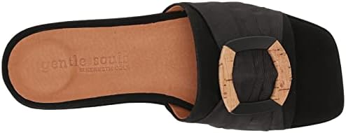 Gentle Souls by Kenneth Cole Women's Women's Rhea Flat Sandal, Black Suede, 10 | Image 4