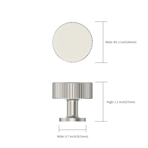 Asidrama 10 Pack Brushed Satin Nickel Cabinet Hardware for Drawers & Dressers Zinc Knobs