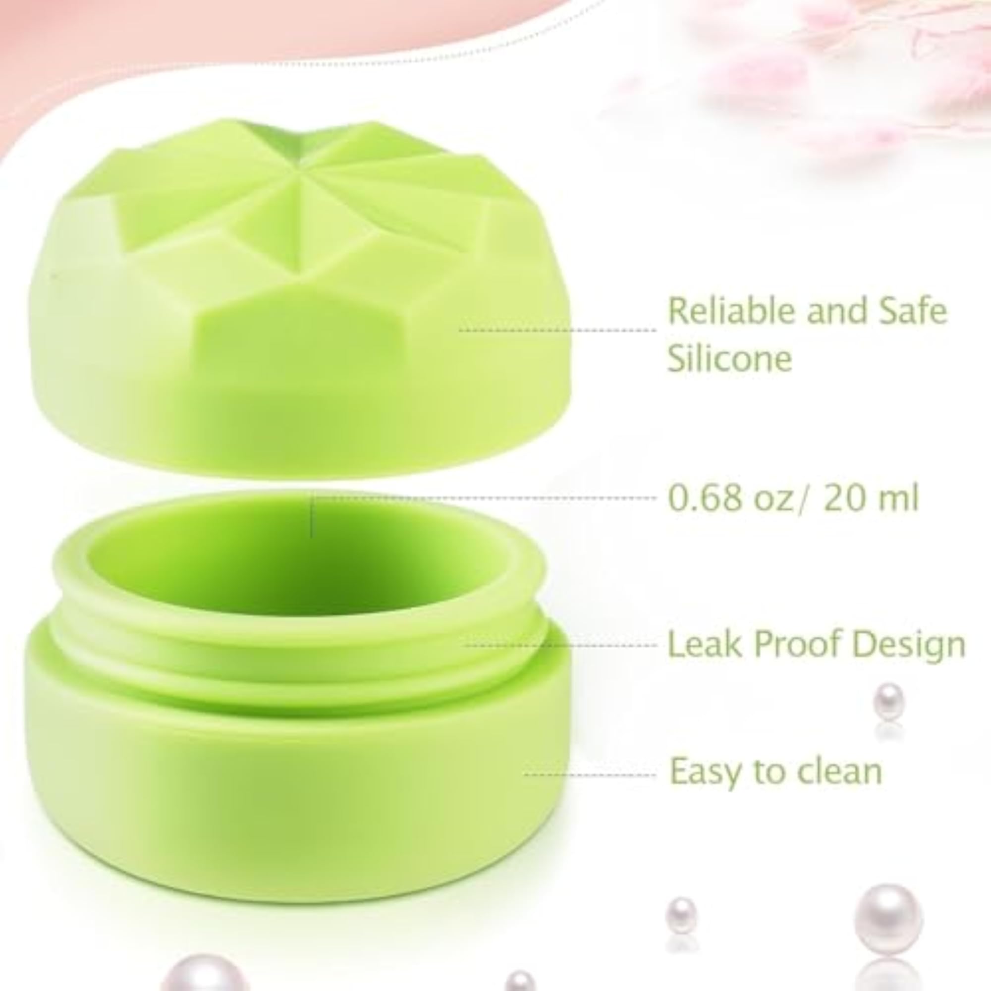 3pcs Silicone Cream Jars for Travel, Leakproof Containers