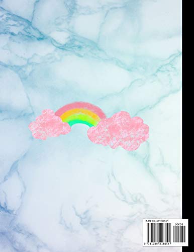 Composition Notebook: Glitter Unicorn and Rainbow Pastel Hue Marble Journal for Girls, Kids, School, Students and Teachers (Wide Ruled 8.5 x 11, 100 pages) image 4