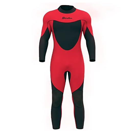 YuanDiann Herren 5mm Neopren Neoprenanzug Ganzkörper Warmer Verdicken Sonnenschutz Surfen Schnorcheln Schwimmen Rückenreißverschluss Warm Taucheranzug Rot Schwarz 3XL