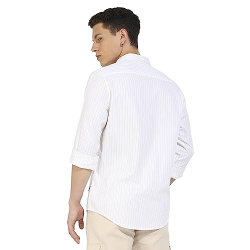 Image of CAHOOT Men's Button Up Regular Fit Shirt for Casual Wear | Regular Sleeve | Spread Collar | Button Closure | Shirts Crafted with Comfort Fit for Everyday Wear