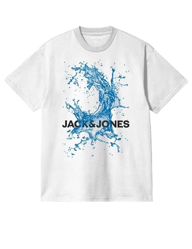 JACK&JONES JUNIOR Jcosplash Ocean tee SS Crew Neck Fst Jnr Camiseta, Blanco, 152 cm para Niños